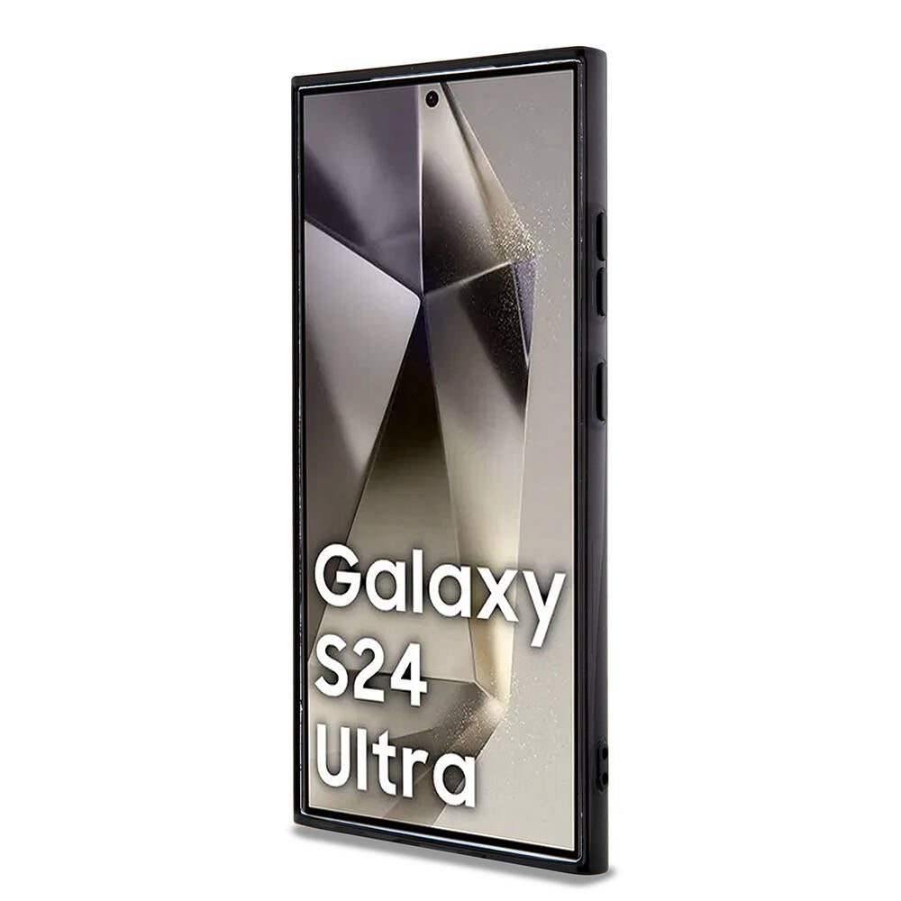 Galaxy S24 Ultra Uyumlu Kılıf AMG Lisanslı Magsafe Kablosuz Şarj Özellikli Dörtgen Desenli Transparan
