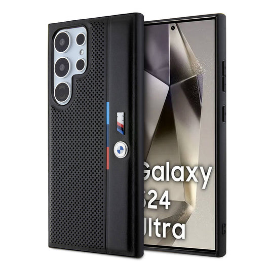 Galaxy S24 Ultra Uyumlu Kılıf Bmw Lisanslı M Logolu Üç Renk Çizgili Delikli Detail Line
