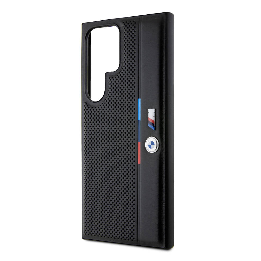 Galaxy S24 Ultra Uyumlu Kılıf Bmw Lisanslı M Logolu Üç Renk Çizgili Delikli Detail Line