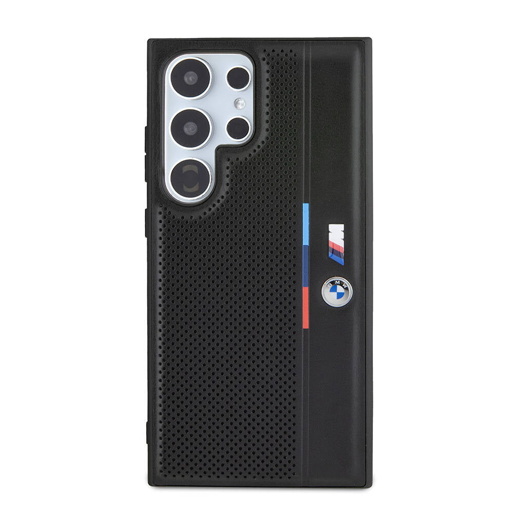Galaxy S24 Ultra Uyumlu Kılıf Bmw Lisanslı M Logolu Üç Renk Çizgili Delikli Detail Line