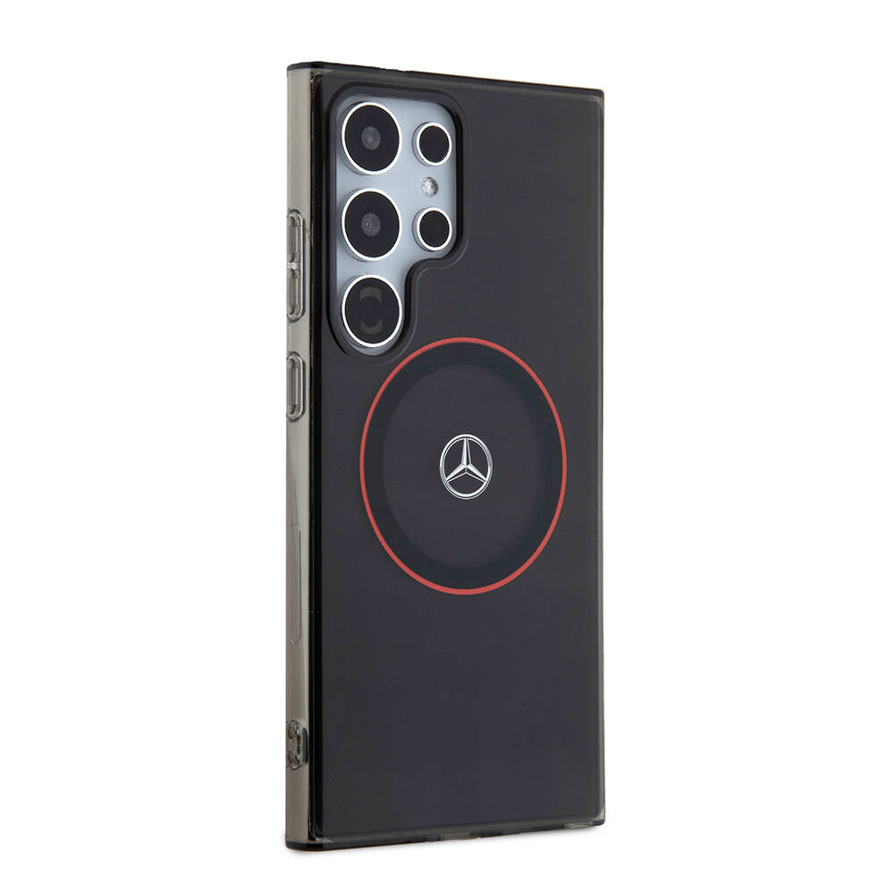 Galaxy S24 Ultra Uyumlu Kılıf Mercedes Benz Lisanslı Magsafe Kablosuz Şarj Özellikli IML Yıldız Logolu Red Ring