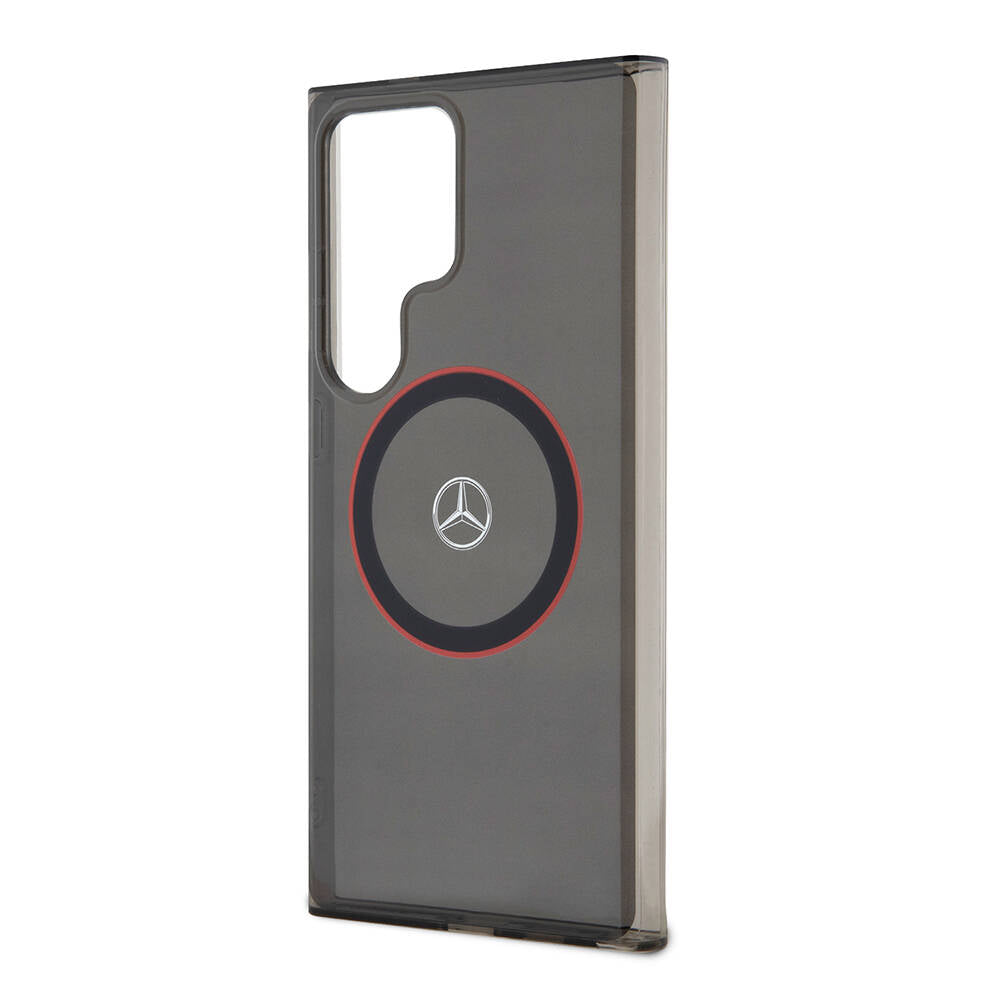 Galaxy S24 Ultra Uyumlu Kılıf Mercedes Benz Lisanslı Magsafe Kablosuz Şarj Özellikli IML Yıldız Logolu Red Ring