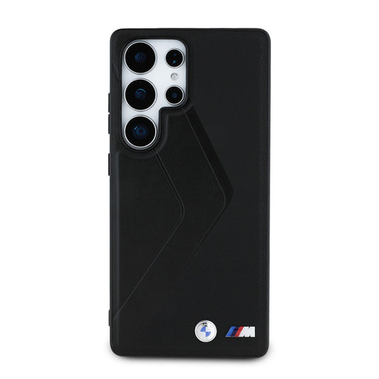 Galaxy S25 Ultra Kılıf BMW Lisanslı M-safe Şarj Özellikli M Logolu Oversize Çizgili PU Deri