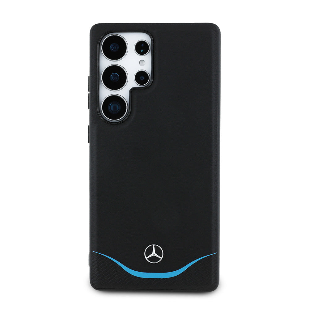 Galaxy S25 Ultra Kılıf Mercedes-Benz Lisanslı M-safe Şarj Özellikli 3D Metal LogoluDeri