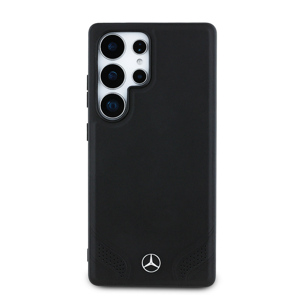 Galaxy S25 Ultra Kılıf Mercedes-Benz Lisanslı M-safe Şarj Özellikli Deri Dizayn Sade
