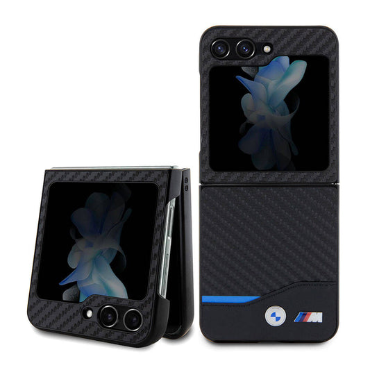 Galaxy Z Flip5 Uyumlu Kılıf Bmw Lisanslı M Logolu Pu Karbon