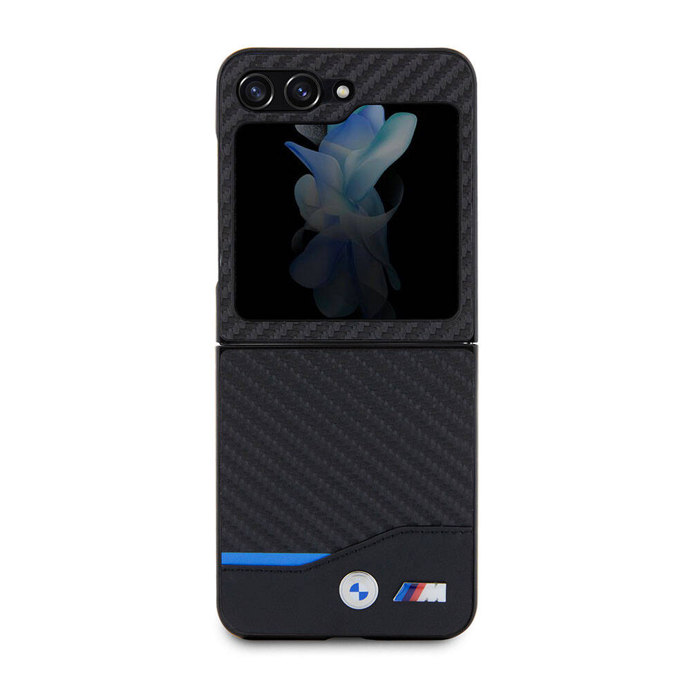 Galaxy Z Flip5 Uyumlu Kılıf Bmw Lisanslı M Logolu Pu Karbon