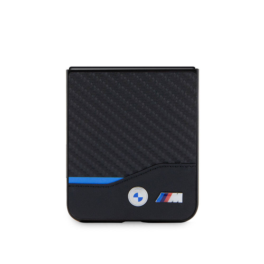 Galaxy Z Flip5 Uyumlu Kılıf Bmw Lisanslı M Logolu Pu Karbon
