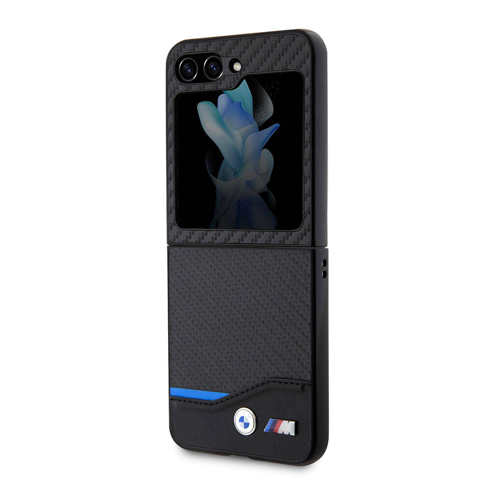 Galaxy Z Flip5 Uyumlu Kılıf Bmw Lisanslı M Logolu Pu Karbon