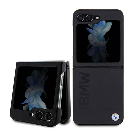 Galaxy Z Flip5 Uyumlu Kılıf Bmw Lisanslı Sıcak Damga Logolu Deri