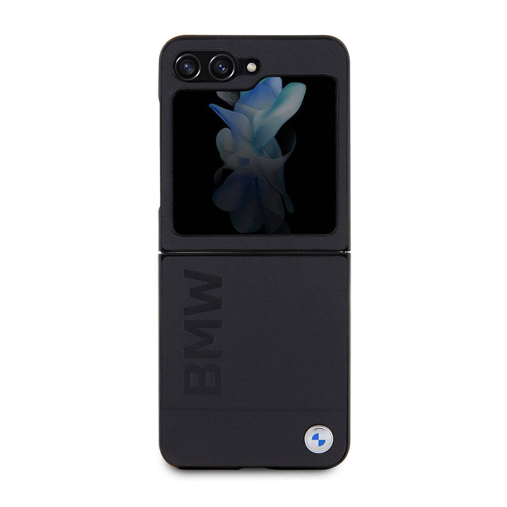 Galaxy Z Flip5 Uyumlu Kılıf Bmw Lisanslı Sıcak Damga Logolu Deri