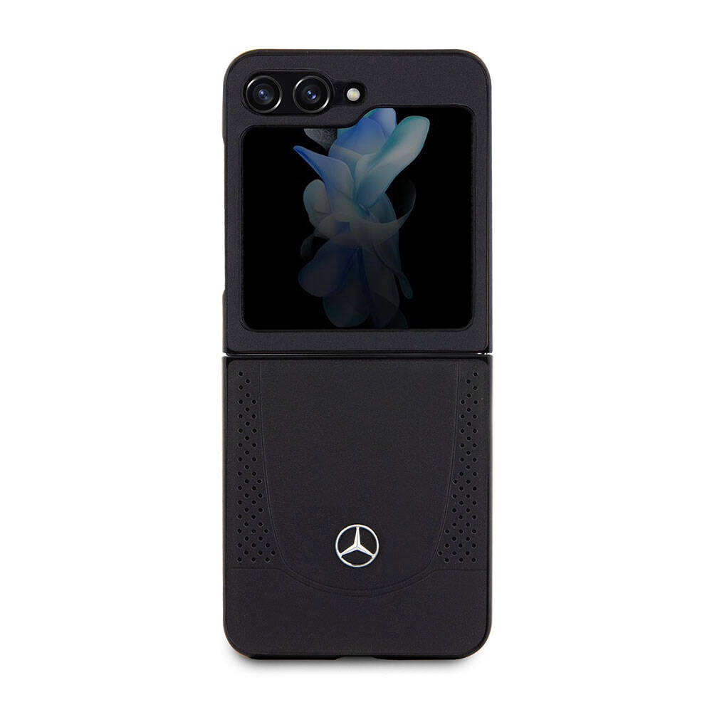 Galaxy Z Flip5 Uyumlu Kılıf Mercedes Benz Lisanslı Metal Yıldız Logolu Urban Deri