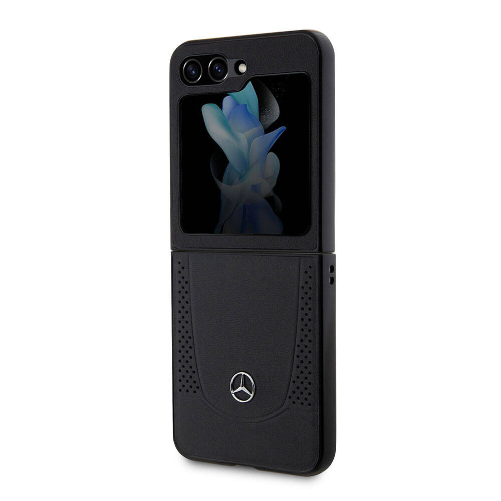 Galaxy Z Flip5 Uyumlu Kılıf Mercedes Benz Lisanslı Metal Yıldız Logolu Urban Deri