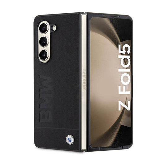 Galaxy Z Fold5 Uyumlu Kılıf Bmw Lisanslı Sıcak Damga Logolu Deri