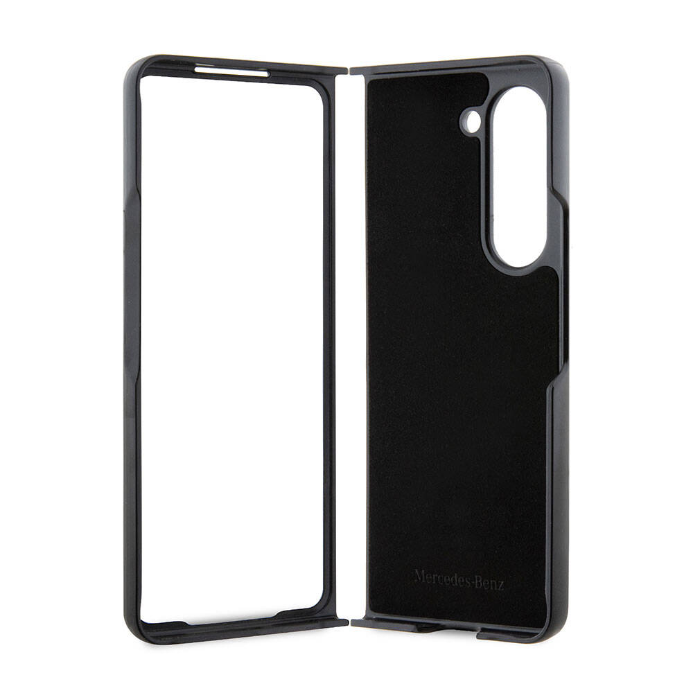 Galaxy Z Fold5 Uyumlu Kılıf Mercedes Benz Lisanslı Metal Yıldız Logolu Urban Deri