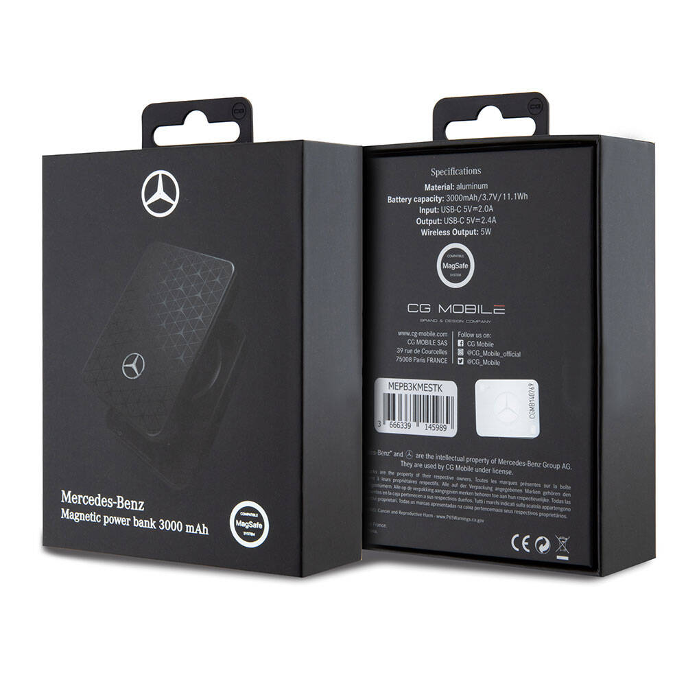Mercedes-Benz 3000 mAh MagSafe Power Bank LED Gösterge - Şık ve Fonksiyonel Tasarım