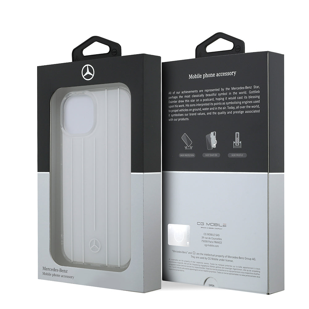 Apple iPhone 14 Kılıf Mercedes Benz Orjinal Lisanslı New Urban 3 Sert PC Paralel Çizgi Desenli Kapak