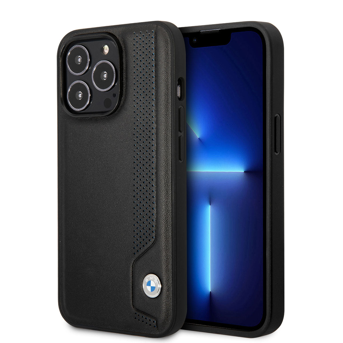 iPhone 14 Pro Uyumlu Kılıf Bmw Lisanslı Deri Noktalı Tasarım