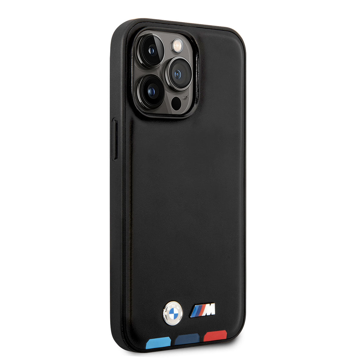 iPhone 14 Pro Max Kılıf BMW M-safe Şarj Özellikli PU Deri 3 Renkli Logolu Dizayn