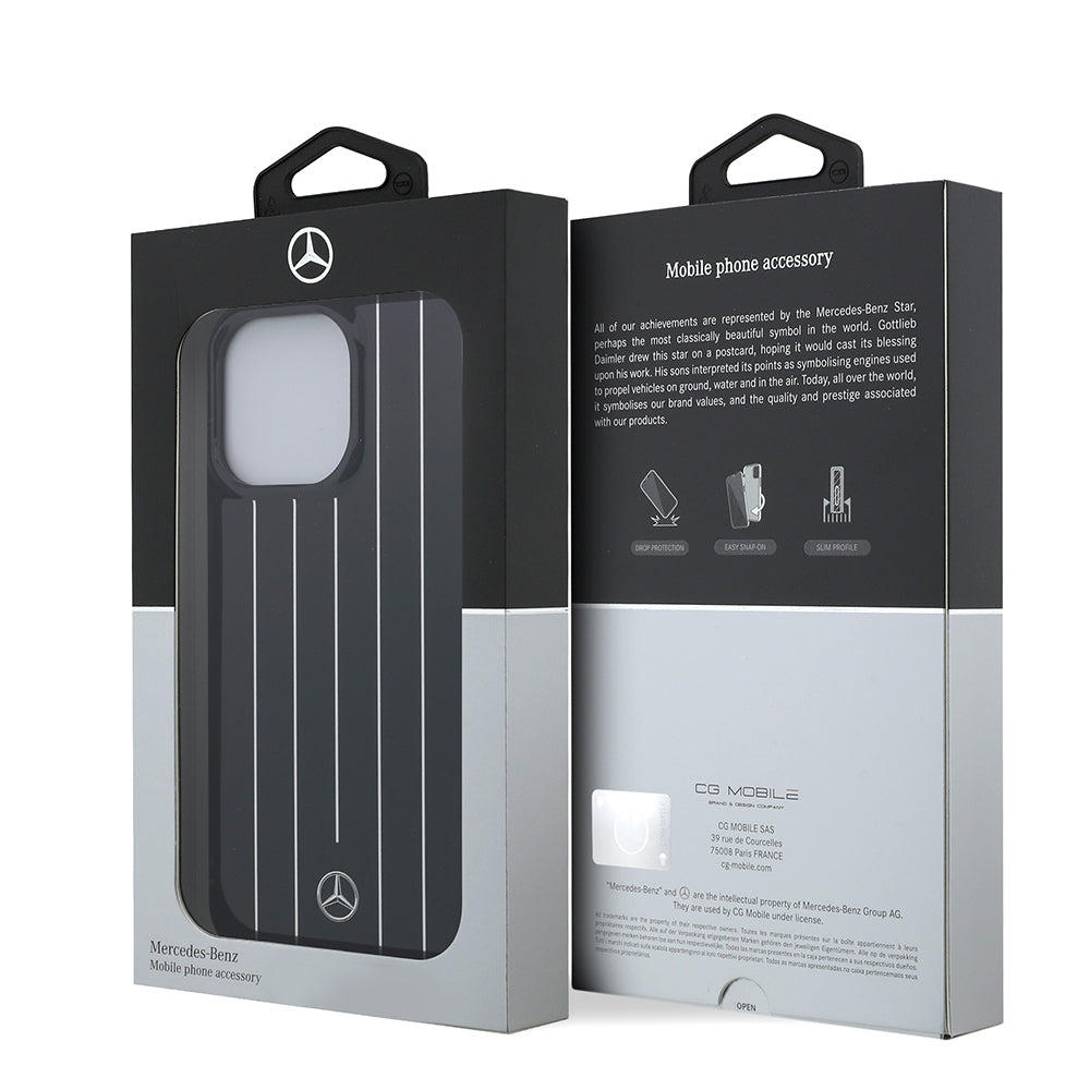 Apple iPhone 14 Pro Max Kılıf Mercedes Benz Orjinal Lisanslı New Urban 3 Sert PC Paralel Çizgi Desenli Kapak