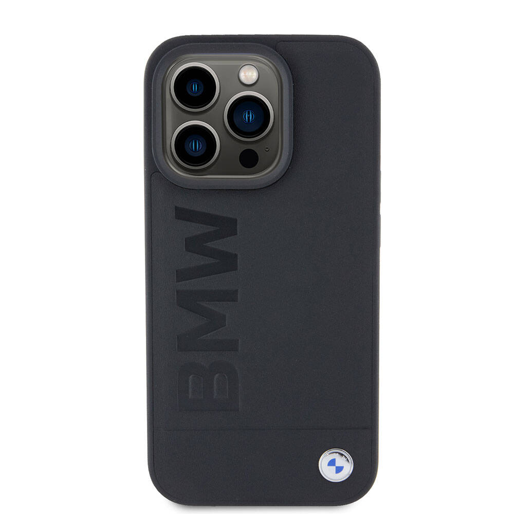 iPhone 15 Pro Uyumlu Kılıf Bmw Lisanslı Original Licensed Magsafe Kablosuz Şarj Özellikli Sıcak Damga Logolu Deri