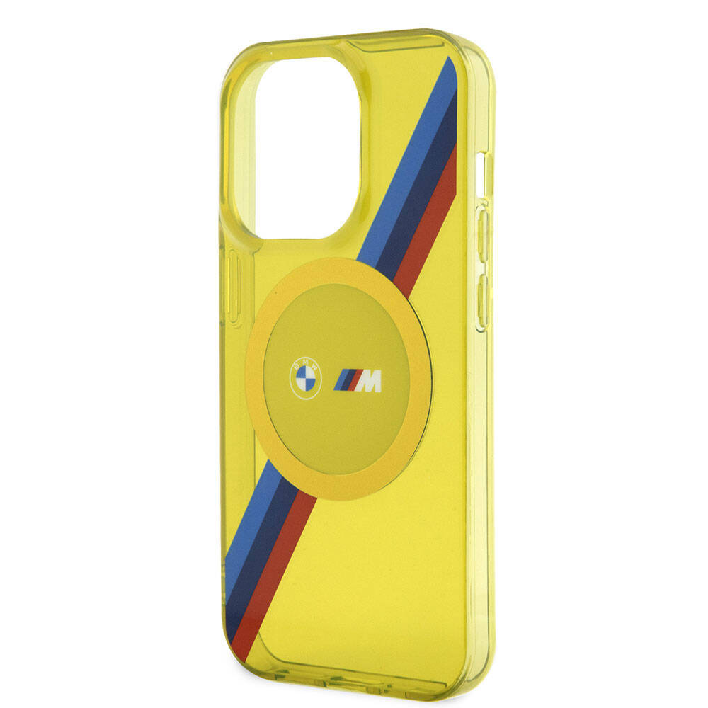 iPhone 15 Pro Max Uyumlu Kılıf Bmw Lisanslı Magsafe Kablosuz Şarj Özellikli Transparan Tricolor Stripes