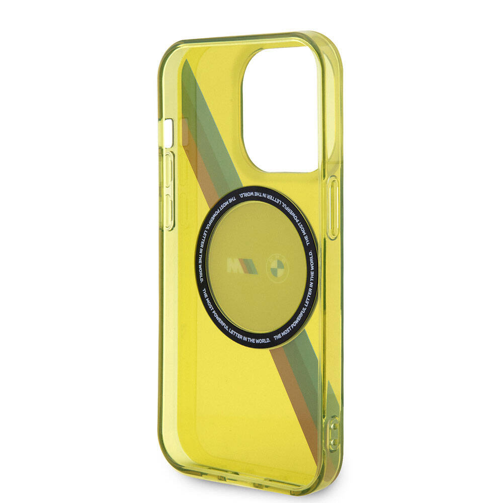 iPhone 15 Pro Max Uyumlu Kılıf Bmw Lisanslı Magsafe Kablosuz Şarj Özellikli Transparan Tricolor Stripes