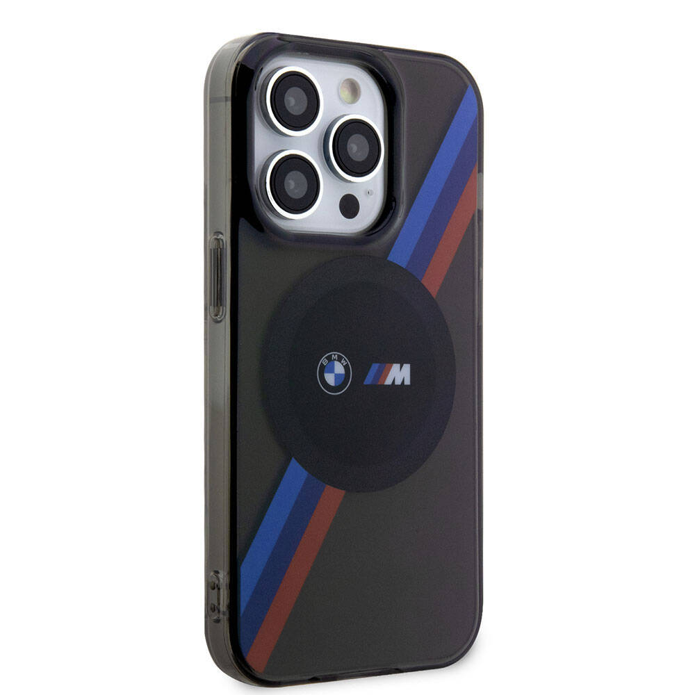 iPhone 15 Pro Max Uyumlu Kılıf Bmw Lisanslı Magsafe Kablosuz Şarj Özellikli Transparan Tricolor Stripes