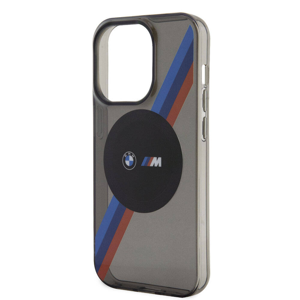 iPhone 15 Pro Max Uyumlu Kılıf Bmw Lisanslı Magsafe Kablosuz Şarj Özellikli Transparan Tricolor Stripes