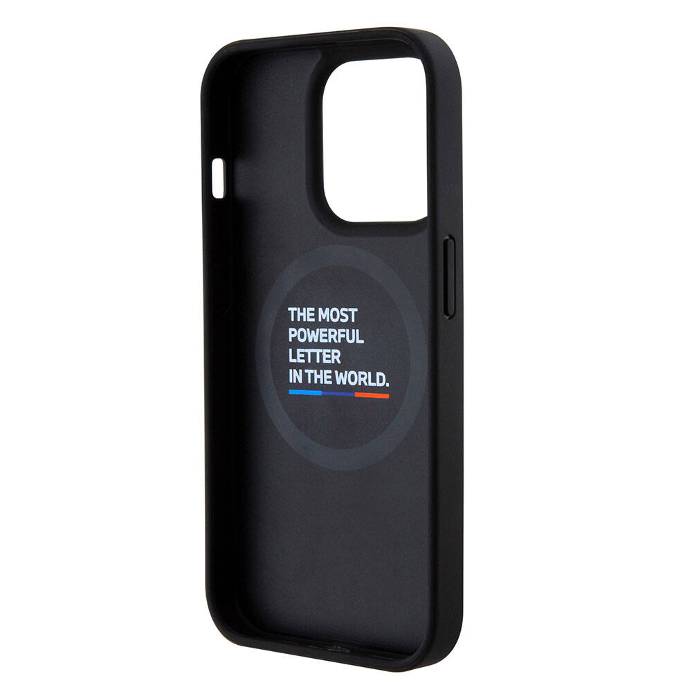 iPhone 15 Pro Max Uyumlu Kılıf Bmw Lisanslı Magsafe Kablosuz Şarj Özellikli M Logolu Pu Karbon
