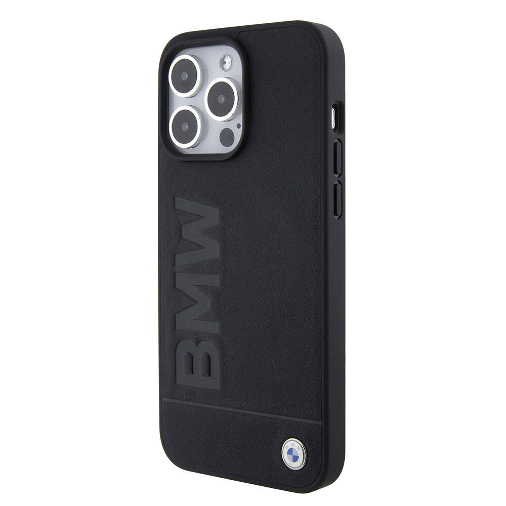 iPhone 15 Pro Max Uyumlu Kılıf Bmw Lisanslı Original Licensed Magsafe Kablosuz Şarj Özellikli Sıcak Damga Logolu Deri