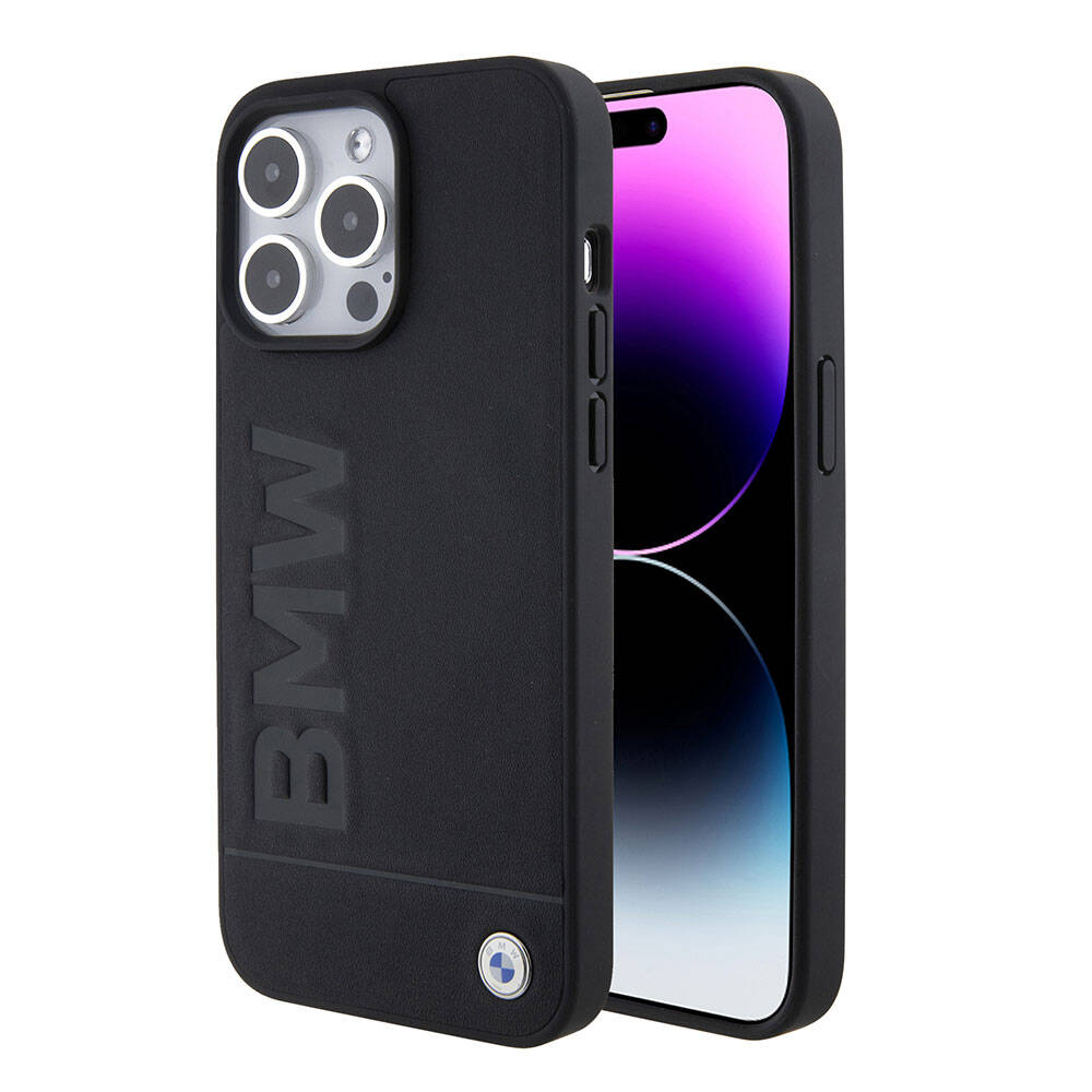 iPhone 15 Pro Max Uyumlu Kılıf Bmw Lisanslı Original Licensed Magsafe Kablosuz Şarj Özellikli Sıcak Damga Logolu Deri