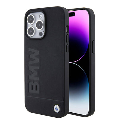 iPhone 15 Pro Max Uyumlu Kılıf Bmw Lisanslı Original Licensed Magsafe Kablosuz Şarj Özellikli Sıcak Damga Logolu Deri