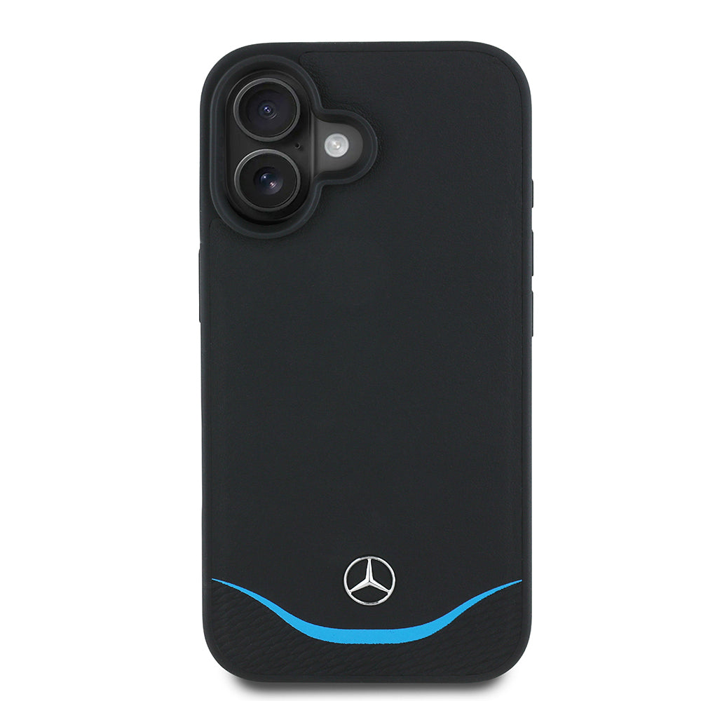iPhone 16 Kılıf Mercedes-Benz Lisanslı M-safe Şarj Özellikli 3D Metal LogoluDeri