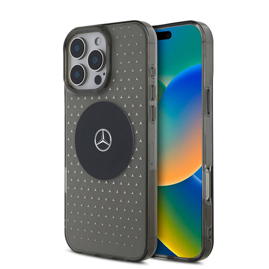 iPhone 16 Pro Max Uyumlu Kılıf Mercedes Benz Lisanslı Magsafe Kablosuz Şarj Özellikli Yıldız Desen Transparan