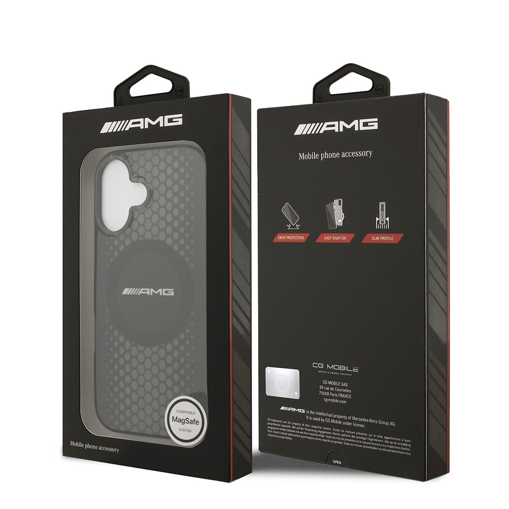 Apple iPhone 17 Kılıf AMG Orjinal Lisanslı Çift Katmanlı Büyük Logolu Petek Desenli Kapak