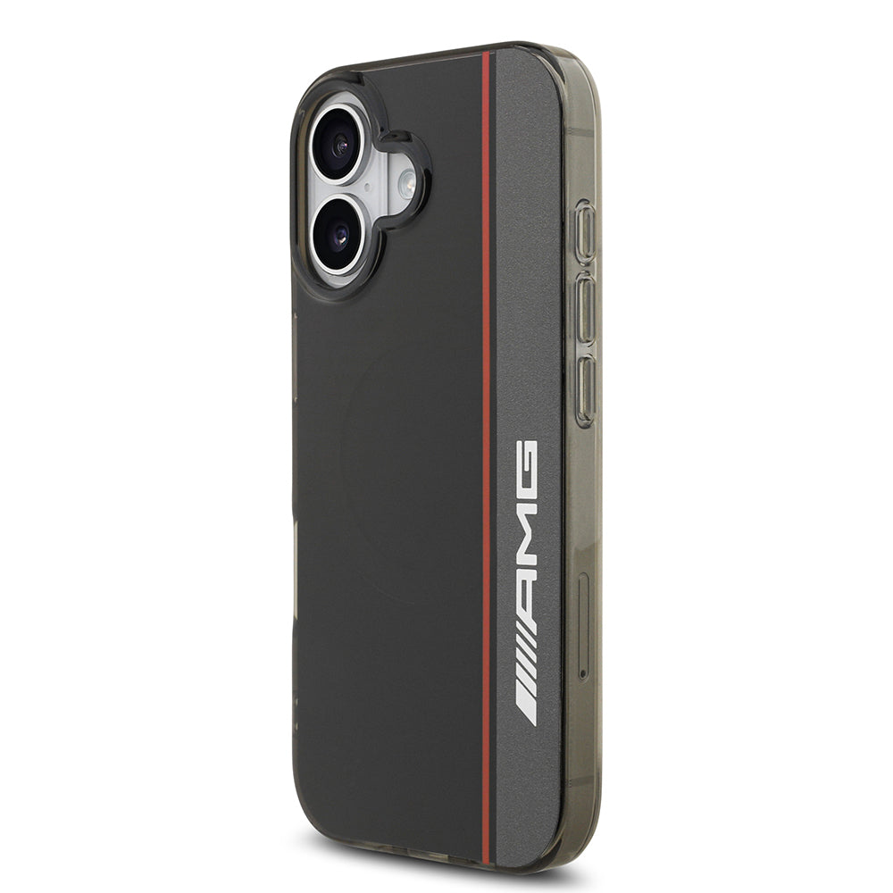 Apple iPhone 17 Kılıf AMG Orjinal Lisanslı M-safe Şarj Özellikli IML Baskı Logolu Çift Katmanlı Bow Lines Kapak