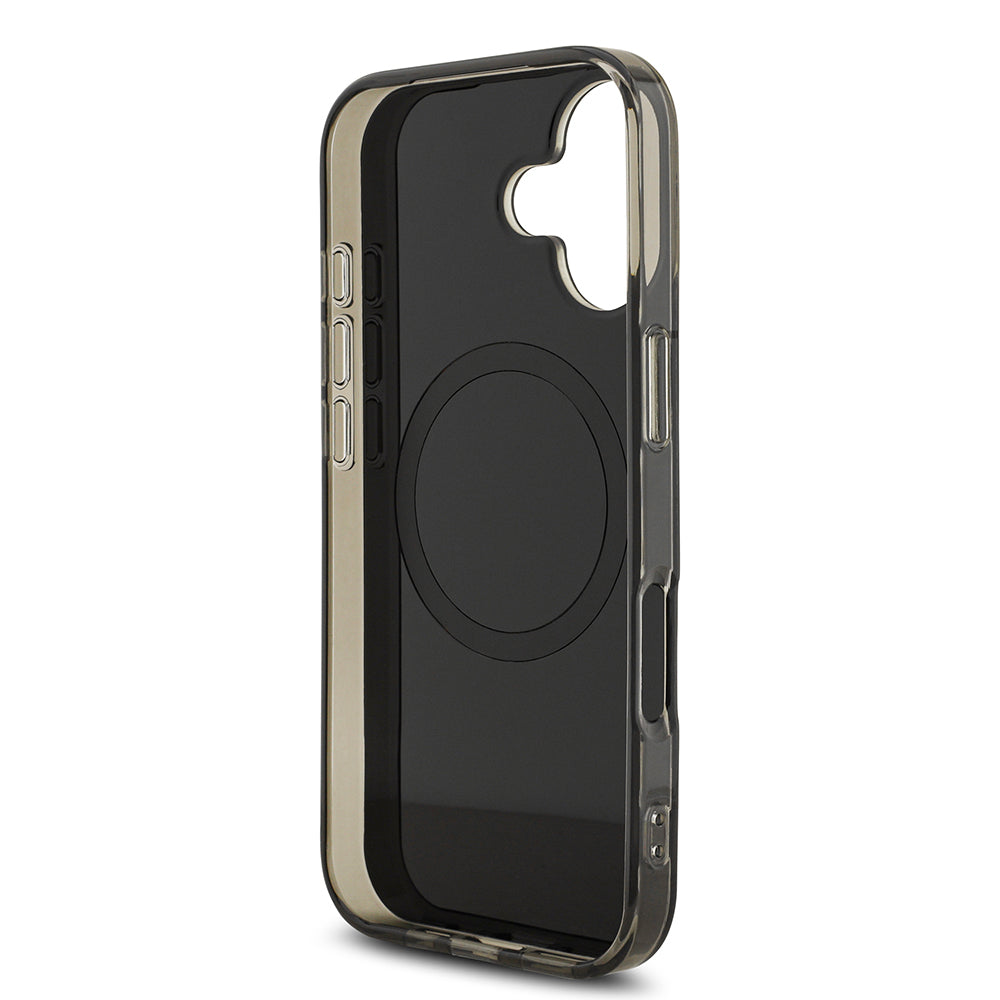 Apple iPhone 17 Kılıf AMG Orjinal Lisanslı M-safe Şarj Özellikli IML Baskı Logolu Çift Katmanlı Bow Lines Kapak