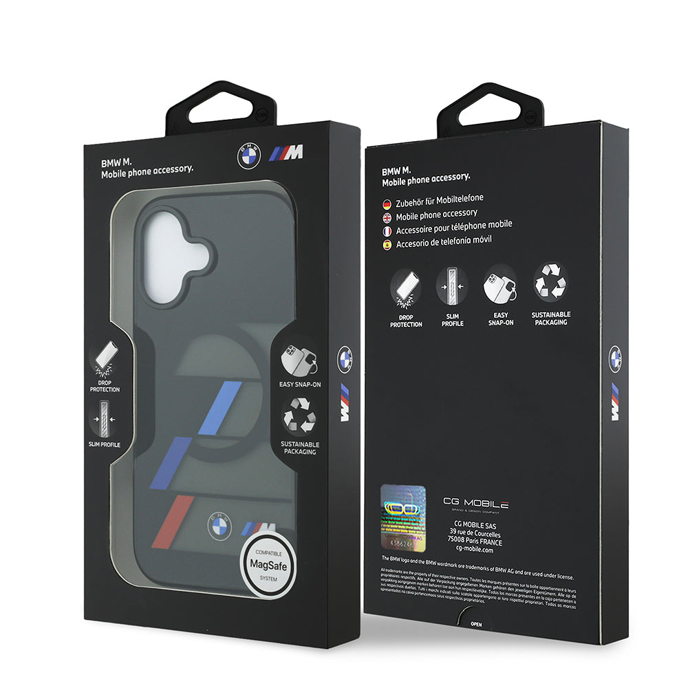 Apple iPhone 17 Kılıf BMW Orjinal Lisanslı M-safe Şarj Özellikli IML Baskılı Üç Renkli M Dizayn Kapak