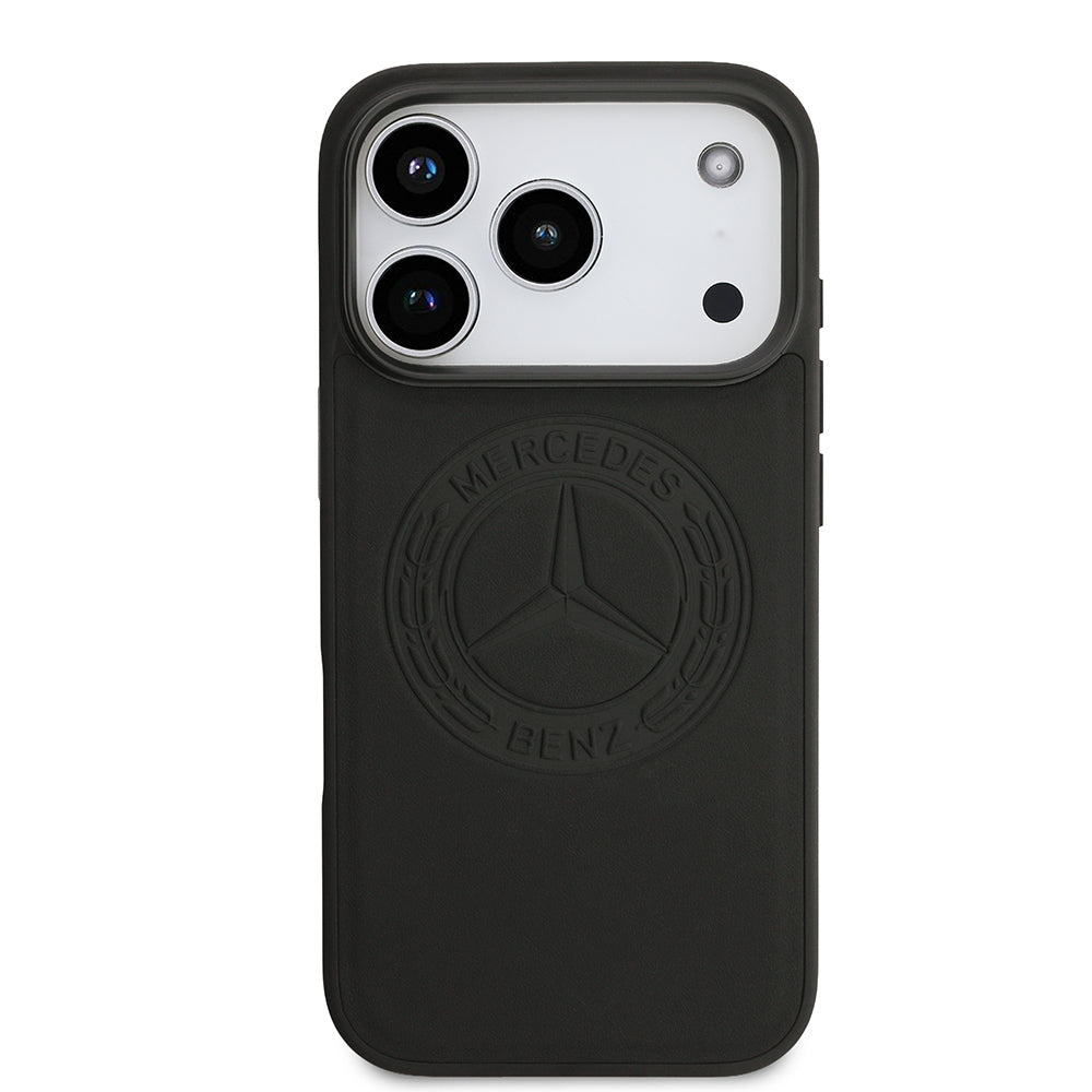 Apple iPhone 17 Pro Kılıf Mercedes Benz Orjinal Lisanslı M-safe Şarj Özellikli Hakiki Deri Nostaljik Yıldız Dizayn Kapak