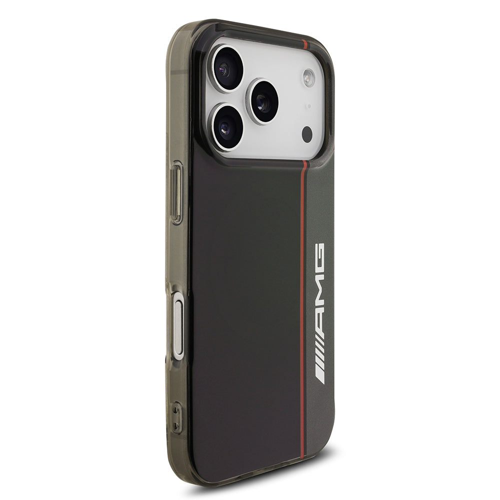 Apple iPhone 17 Pro Max Kılıf AMG Orjinal Lisanslı M-safe Şarj Özellikli IML Baskı Logolu Çift Katmanlı Bow Lines Kapak