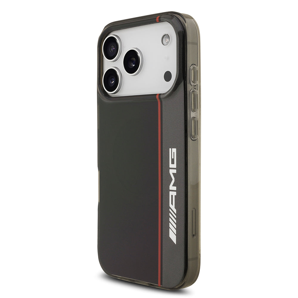 Apple iPhone 17 Pro Max Kılıf AMG Orjinal Lisanslı M-safe Şarj Özellikli IML Baskı Logolu Çift Katmanlı Bow Lines Kapak