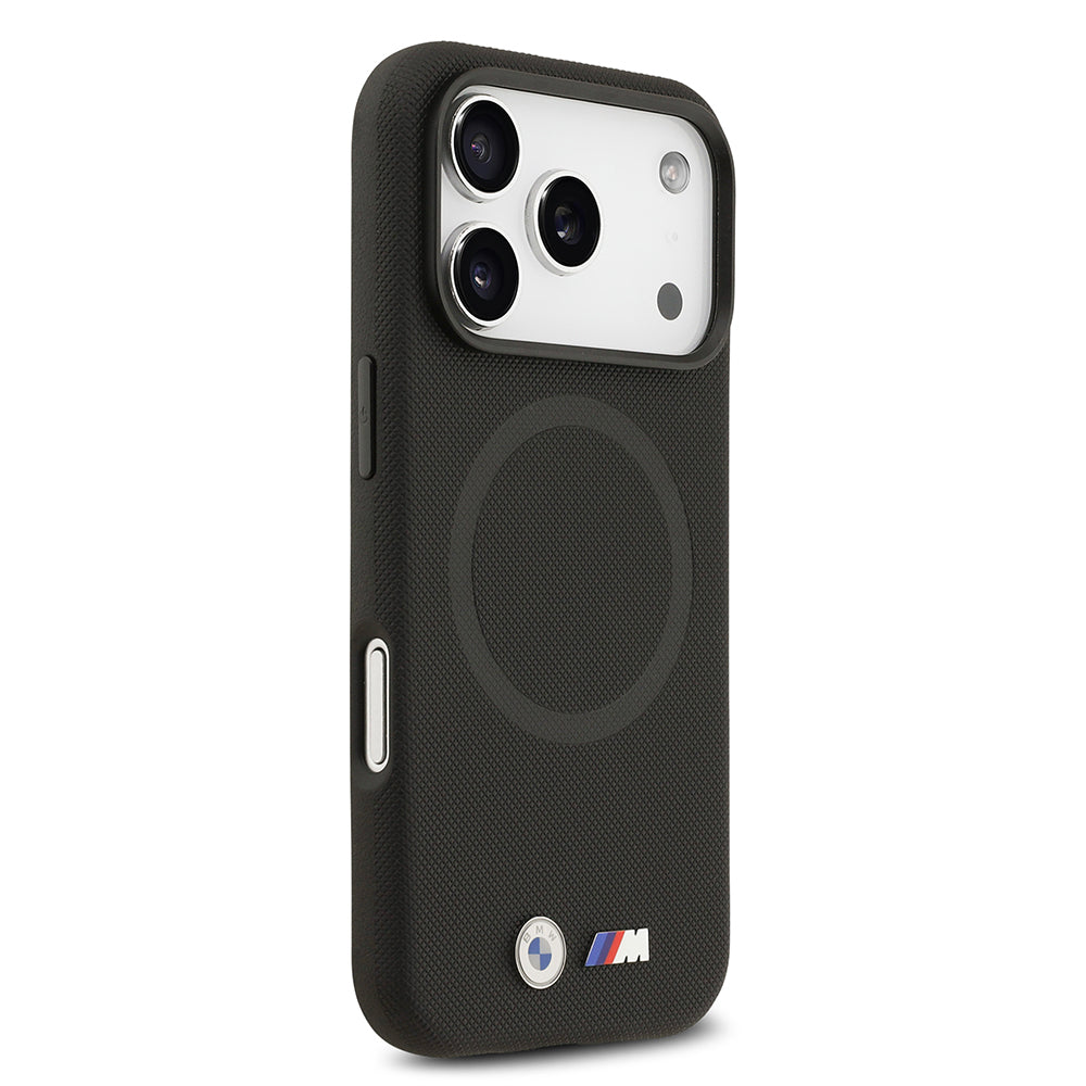 Apple iPhone 17 Pro Max Kılıf BMW Orjinal Lisanslı M-safe Şarj Özellikli Metal Logolu Delikli M Dizayn Deri Kapak
