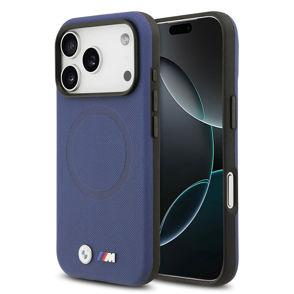 Apple iPhone 17 Pro Max Kılıf BMW Orjinal Lisanslı M-safe Şarj Özellikli Metal Logolu Delikli M Dizayn Deri Kapak