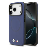 Apple iPhone 17 Pro Max Kılıf BMW Orjinal Lisanslı M-safe Şarj Özellikli Metal Logolu Delikli M Dizayn Deri Kapak