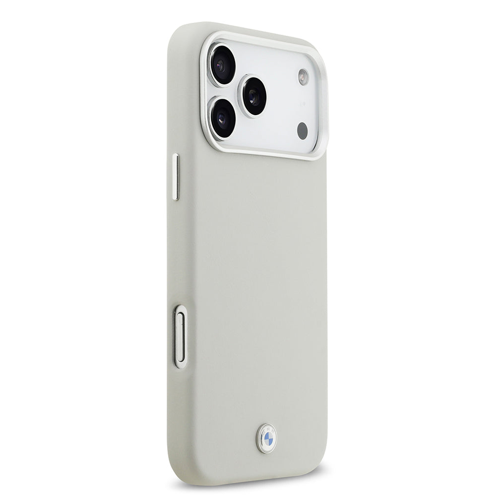 Apple iPhone 17 Pro Max Kılıf BMW Orjinal Lisanslı M-safe Şarj Özellikli Metal Logolu Tam Kaplama Deri Kapak
