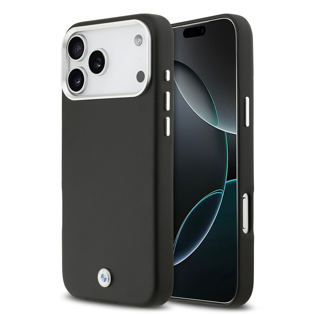 Apple iPhone 17 Pro Max Kılıf BMW Orjinal Lisanslı M-safe Şarj Özellikli Metal Logolu Tam Kaplama Deri Kapak