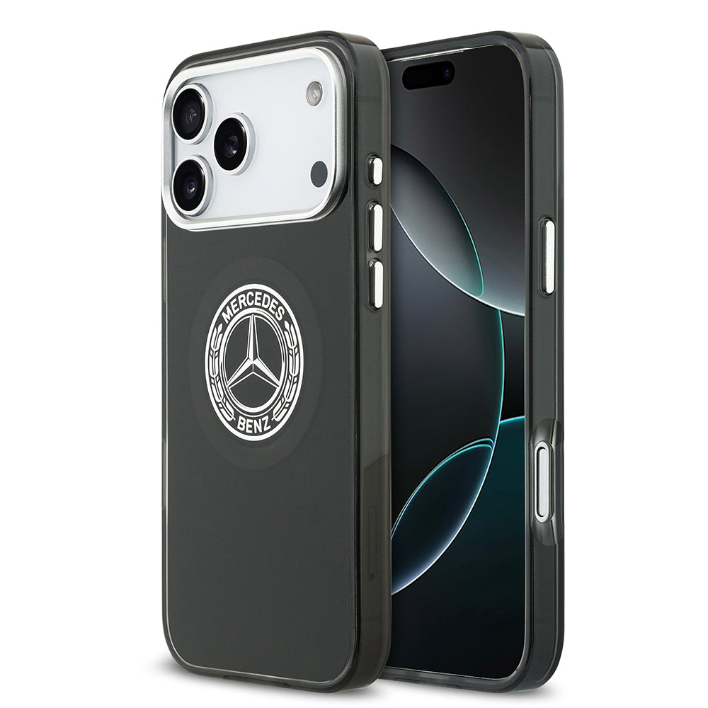 Apple iPhone 17 Pro Max Kılıf Mercedes Benz Orjinal Lisanslı M-safe Şarj Özellikli Çift Katmanlı PC Nostaljik Yıldız Dizayn Kapak