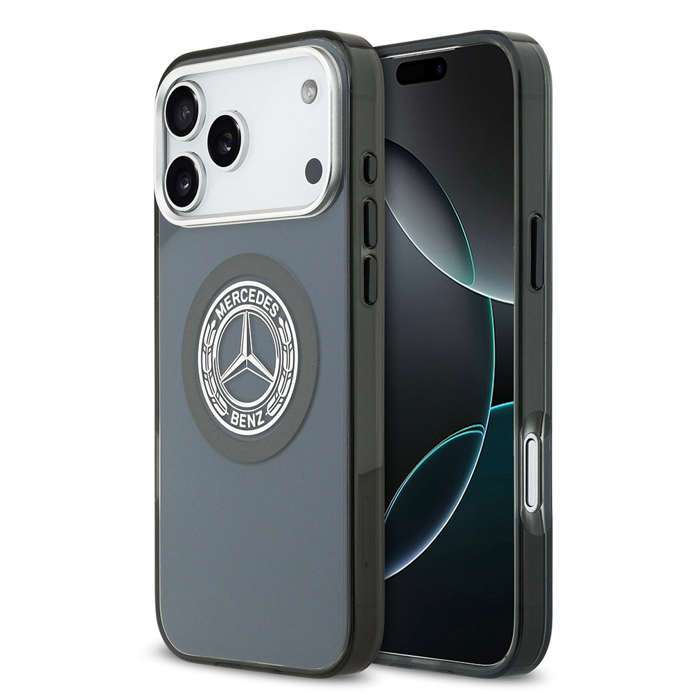 Apple iPhone 17 Pro Max Kılıf Mercedes Benz Orjinal Lisanslı M-safe Şarj Özellikli Çift Katmanlı PC Nostaljik Yıldız Dizayn Kapak
