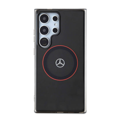 Galaxy S24 Ultra Uyumlu Kılıf Mercedes Benz Lisanslı Magsafe Kablosuz Şarj Özellikli IML Yıldız Logolu Red Ring